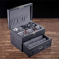 Display Boxes Case Black Mechanical Watch Storage Box Women Jewelry Box Holder (Color : A, Size : 29.5 * 19.5 * 20CM)