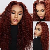 Beauty Forever Pre-Everything Frontal Glueless Reddish Brown 13x4 Water Wave Lace Front Wigs Human Hair Pre Cut, Pre Bleached Bye Bye Knots Ear to Ear Lace Wig Pre Plucked 150% Density 16inch