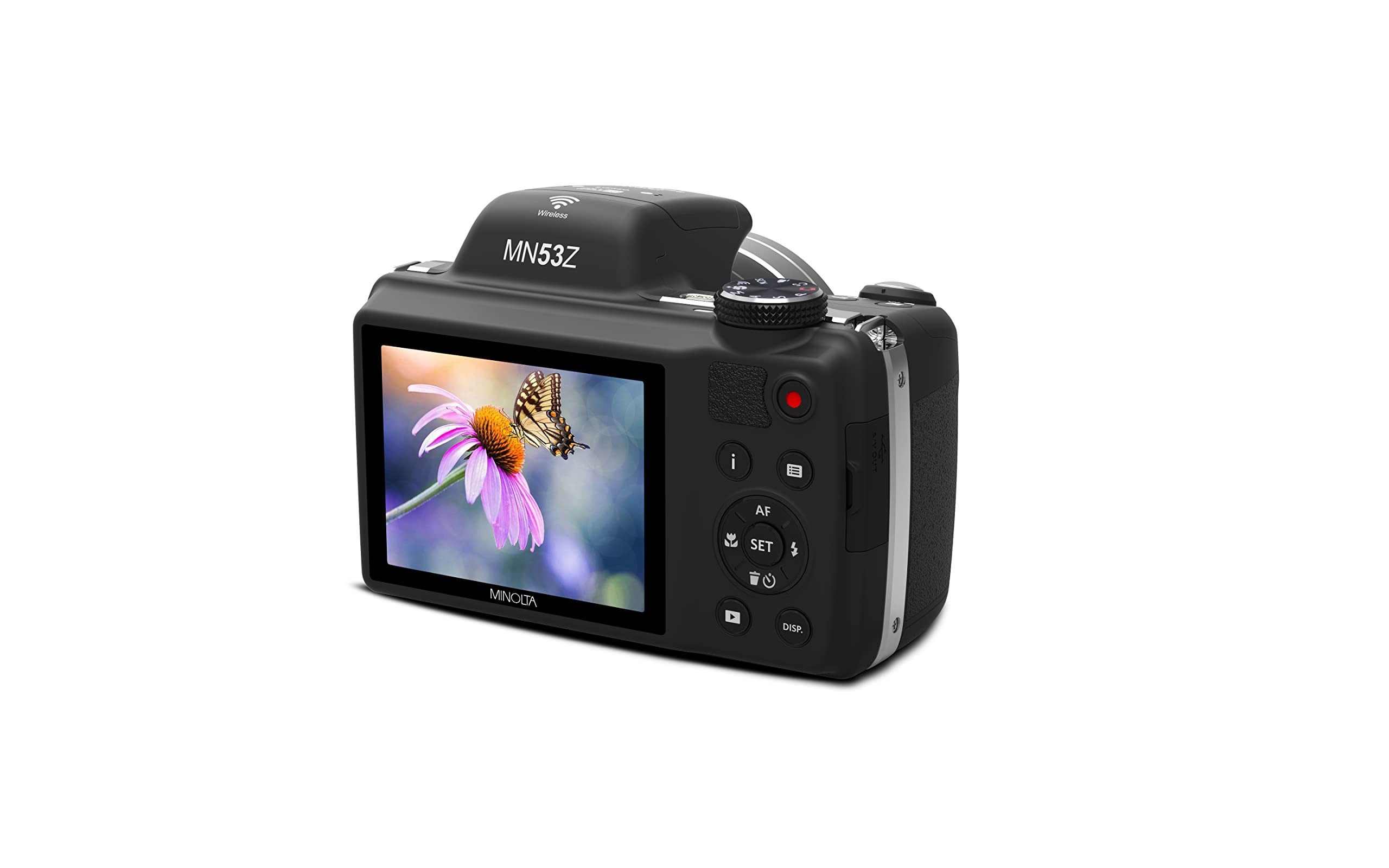Minolta Pro Shot 16 Mega Pixel HD Digital Camera with 53x Optical Zoom, Full 1080p HD Video & 16GB SD Card, MN53Z, Black