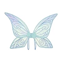 FEESHOW Sparkly Fairy Butterfly Wings Fairy Princess Wings for Kids Adult Halloween Christmas Party Cosplay Fancy Dress Blue One Size