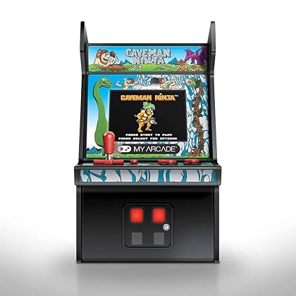 My Arcade Micro Player Mini Arcade Machine: Caveman Ninja Video Game, Fully Playable, 6.75 Inch Collectible, Color Display, Speaker, Volume Buttons, Headphone Jack, Battery or Micro USB Powered