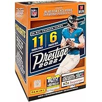 2022 Panini Prestige Football NFL Factory Sealed Blaster Box - 66 Trading Cards Total - 6 Packs with 11 Cards Per Pack