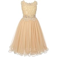 Elegant Rhinestone Lace Easter Pageant Party Flower Girl Dress Collection 4-20
