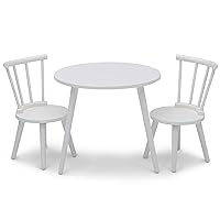 Homestead Kids Table & 2 Chairs Set - Ideal for Arts & Crafts, Greenguard Gold Certified, Bianca White