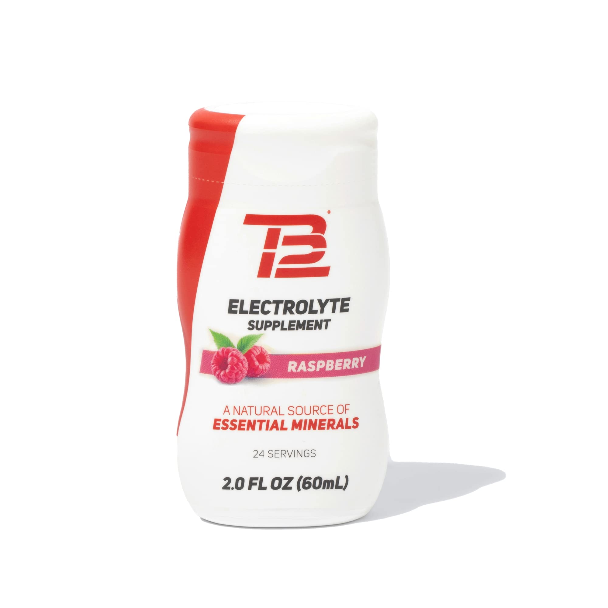 TB12 Electrolyte Supplement for Optimized Hydration - Liquid Drops for Water, Gluten-Free, Sugar-Free, Vegan, with Magnesium, Potassium, 24 Servings (Raspberry Flavor)