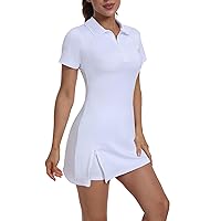 Women's Tennis Golf Dress Outfits Athletic Workout Dress with Shorts and Pocket Sport Dresses