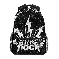 ALAZA Grunge Rock Music Hipster Starry Black Stylish Large Backpack Personalized Laptop iPad Tablet Travel School Bag with Multiple Pockets