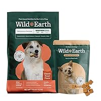 Wild Earth Maintenance Dog Food 12.5lb Bag, Classic Roast Flavor + Superfood Plant-Based Dog Treats, Peanut Butter Flavor Bundle | Vegetarian, Wheat-Free, Veterinarian-Developed