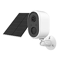 Wireless Outdoor Security Camera - Night Vision, 2-Way Audio - lP65 Weatherproof, SD/Cloud Storage- Solar Panel Battery Powered WiFiSecurity Camera for Home Security - White