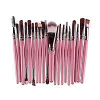 20pcs Cosmetic Makeup Brushes Set for for Powder Cream Liquid Foundation Professional Eyeshadow Brush Lip Brush Beauty Tools(pink)