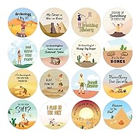 Creanoso Funny Archeology Stickers (5 Sets X 16 Designs) – Individual Small Size 1.5 Inches in Diameter, Unique Designs DIY Decoration Art Decal for Children, Adults Men Women