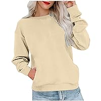 Sweatshirt for Women Casual Long Sleeve Crewneck Shirt Fashion Pullover Loose Fit Tunic Tops Teen Girls Trendy Stuff