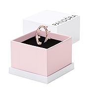 Pandora Enchanted Crown - Pink Sparkling Crown Ring - Rose Gold Ring for Women - Layering or Stackable Ring - Gift for Her - 14k Rose Gold-Plated Rose with Pink Crystals, With Gift Box