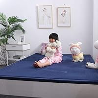Living Room Non Skid Kids Play Mat, 3 cm Coral Fleece Baby Crawling Carpet Tatami Children Sleeping Rug Toddler Floor Mat-Navy 120x200cm(47x79inch)
