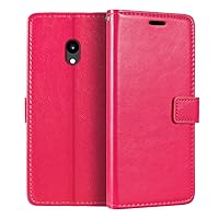 for Xiaomi Qin F21 Pro Camera Version Case, Premium PU Leather Magnetic Flip Case Cover with Card Holder and Kickstand for Duoqin F21 Pro+ (2.8”) Rose