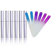 Beauty Glass Nail File 6 PCS Professional Double Sided Fingernail File with protective Case for a Smooth Finish, Manicure & Pedicure for Nature Nails