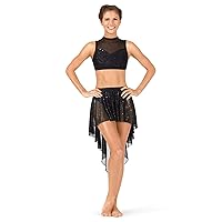 Body Wrappers Womens Dance Skirt Sheer Twinkle Mesh High-Low TW610