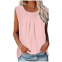 Cotton Linen Tank Tops for Women Sleeveless Beach Vacation Tops Casual Loose Flowy Blouse 2024 Summer Fashion Clothes
