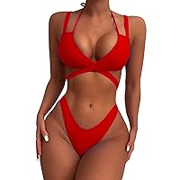 Women's Separate Sexy Bikini Fashion Special Fabric Solid Color Bra Pad No Steel Swimsuit,Swimsuit Tummy Control