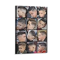 ZHJLUT Barber Store Wall Art Kids Haircut And Fashion Men's Haircut And Haircut Wall Art Canvas Wall Art Prints for Wall Decor Room Decor Bedroom Decor Gifts Posters 20x30inch(50x75cm) Frame-style