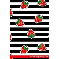Strawberry Notebook: Notebook Journal For Teens and Adults | 120 Pages | Grey Lines | Glossy Cover | 6 x 9 In