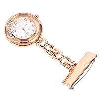 Lapel Pin Watch Hanging Doctor Pocket Watch Clip on Quartz Movement Nurses Watch for Graduation Birthday Mothers Day Rose Gold