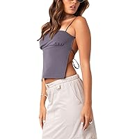 Women Spaghetti Straps Cami Top Sexy Backless Lacing Tank Top Cute Mini Vest Y2k Summer Going Out Tops