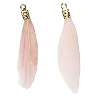 Sofia H-48-A Accessory Parts, Feather Parts, Small, Approx. Height 1.7 inches (43 mm), 1 Pair (2 Pieces), Light Pink