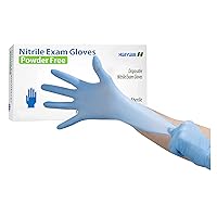 Circlecare Powder-Free Nitrile Disposable Exam Gloves, Industrial Medical Examination, Latex Free Rubber, Non-Sterile, Food Safe, Textured Fingertips, Ultra-Strong, 100 Pack, Blue - Size Extra-Large