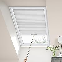 Window Blinds & Shades, Skylight Shades Blinds Window Cordless Cellular Shades Room Darkening Honeycomb Blinds for Roof Inclined Plane Room Windows - Custom Size (Light Filtering, Grey)