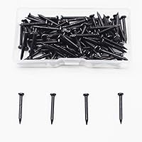 Hardware Nails, 0.98 Inch Flat Head Steel Long Nails Hardware Black Finishing Nails, Wall Hanging Nails, Picture Hanging Nails, Wood Nails, Wall Nails Plaster Concrete Art Frame Nails (100pcs)