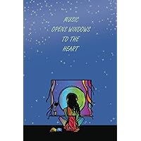 Music Opens Windows to the Heart SONGWRITING JOURNAL: The Ultimate Lyrics Notebook for Songwriters | PAPERBACK | 6 x 9 | 159 pages | Blue Stars
