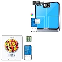 RENPHO Food Scale, Kitchen Scale for Food Ounces and Grams & RENPHO Smart Scale for Body Weight, Scale with Lights to Remind Weighing