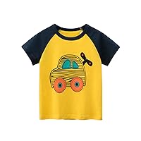 Youth Boy Toddler Kids Girls Boys Cartoon Car Prints Loose Tops Soft Short Sleeve T Shirt Tee Boy Active Short