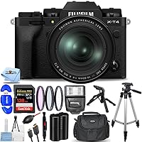 FUJIFILM X-T4 Mirrorless Camera with 16-80mm Lens (Black) - 12PC Accessory Bundle Includes: Sandisk Extreme Pro 128GB SD, Memory Card Reader, Gadget Bag, Blower. Microfiber Cloth and Cleaning Kit