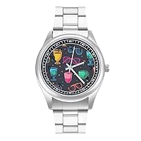 Colorful Eyeglasses Watch Fashion Simple Wrist Watch Analog Quartz Unisex Watch for Father
