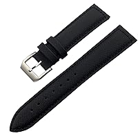 20mm 21mm 22mm Black Nylon Fabric Leather Wrist Watch Band Belt for IWC Mark LE Petit Prince Pilot Spitfire Watch Accessories (Color : Black Black line, Size : 20mm)