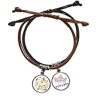 Spain Flamenco Music Food Bracelet Rope Hand Chain Leather Princess Wristband