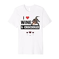 I Love Wine and Crocodiles Reptile Animal Rescue Drinking Premium T-Shirt