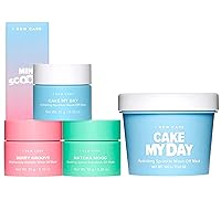 I DEW CARE Mini Scoops Trio Wash Off Facial Clay Mask Set + Cake My Day Face Mask Bundle
