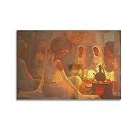 Retro Abstract Decorative Poster Ethiopian Coffee Ritual Wall Decorative Poster Poster for Room Aesthetic Posters & Prints on Canvas Wall Art Poster for Room 16x24inch(40x60cm)