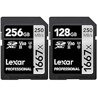 Professional 1667x SDXC UHS-II Memory Cards (256GB & 128GB) for DSLR Cameras
