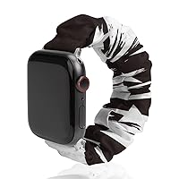 American US Flag Black and White Watch Band Compitable with Apple Watch Elastic Strap Sport Wristbands for Women Men