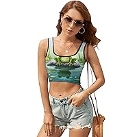 Womens Square Neck Tank Tops Rajasthan Travel Workout Tops Cropped Summer Sleeveless Shirts