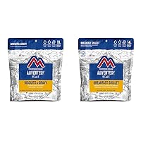 Mountain House Biscuits & Gravy and Breakfast Skillet Freeze Dried Backpacking & Camping Food Bundle (2 + 2 Servings)