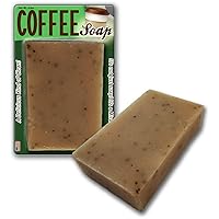 Coffee Soap Handcrafted Scented with Ground Coffee Beans Unisex Coffee Gags Cool Stocking Stuffers for Men Women Coworkers Weird White Elephant Ideas Secret Santa Novelty Coffee Bar Soap