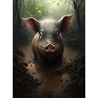 Funny Pig Canvas Wall Art, Funny Animals Canvas Painting Pictures for Home Bedroom DecorDecor 20x24 Frameless