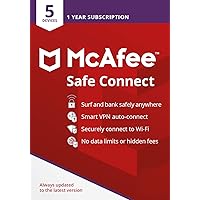 [Old Version] McAfee Safe Connect VPN 2022 | 5 Device | Internet Security and Privacy Software | Windows/Mac/ChromeOS/Android/iOS | 1 Year Subscription | Key Card