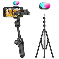 Smart S2 Phone Gimbal Stabilizer Professional Industry-Standard 3-Axis Gimble&1.7M Complete Camera Tripod& Magnetic RGB LED Light