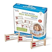 hand2mind Mini 20 Bead Wooden Rekenrek Class Set, Abacus for Kids Math, Math Manipulatives Kindergarten, Counting Rack for Kids, Counters for Kids Math, Kids Educational Toys (Set of 25)